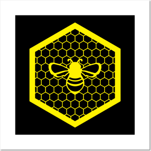 Honey bee Honey comb Posters and Art